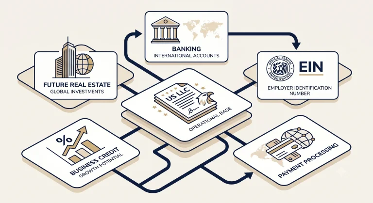 US LLC as an operational base for banking, credit lines and international business setup