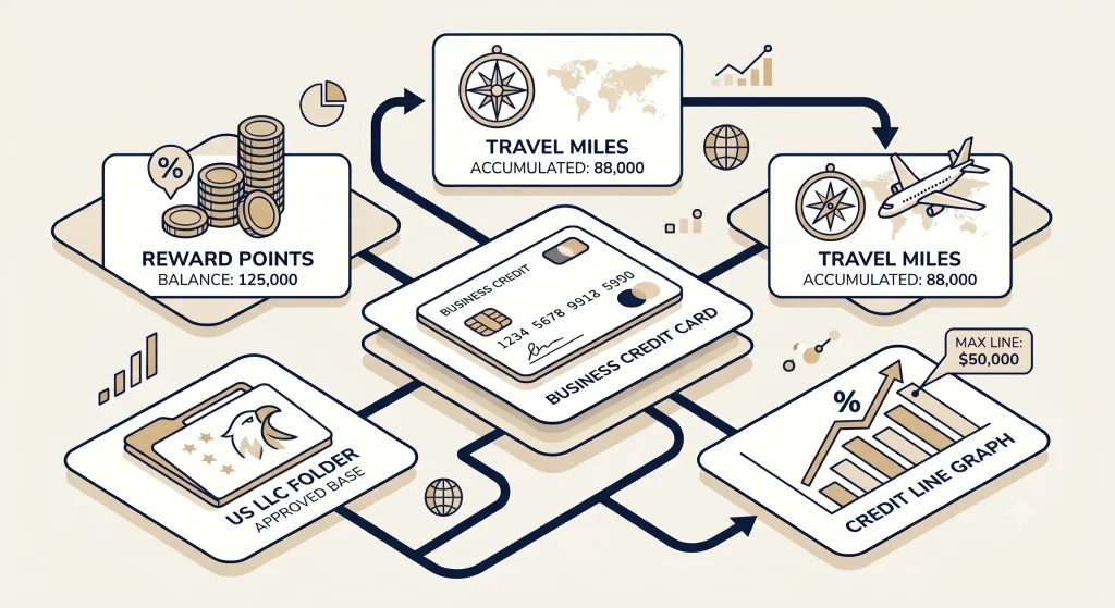 Business credit lines, reward points and travel miles as future opportunities after US LLC setup